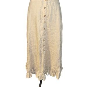 London Jean Chino linen khaki skirt size 8